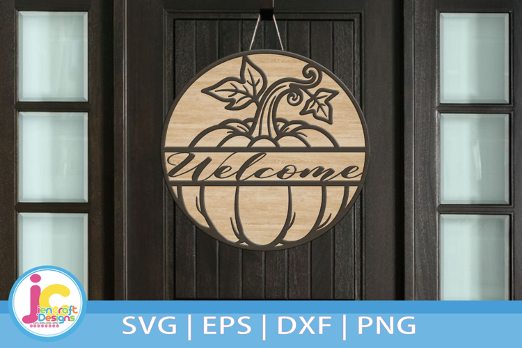 Fall Pumpkin Welcome Porch sign svg Laser Glowforg