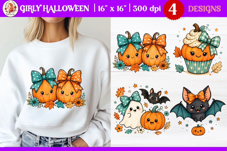 Girly autumn pumpkin sublimation with cute pumpkins