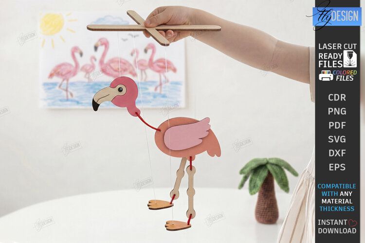 Wooden String Marionette Puppet Laser Cut | Kids Laser | CNC example image 1