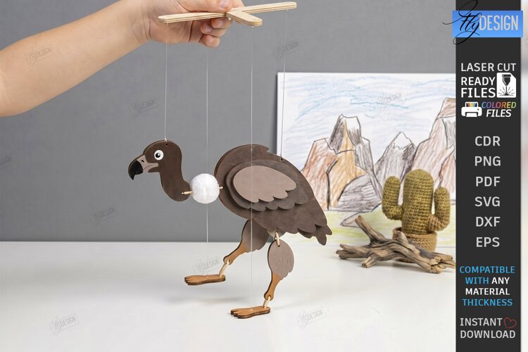 Wooden String Marionette Puppet Laser Cut | Kids Laser | CNC example image 1