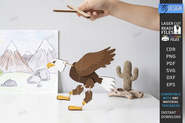 Wooden String Marionette Puppet Laser Cut | Kids Laser | CNC example image 1