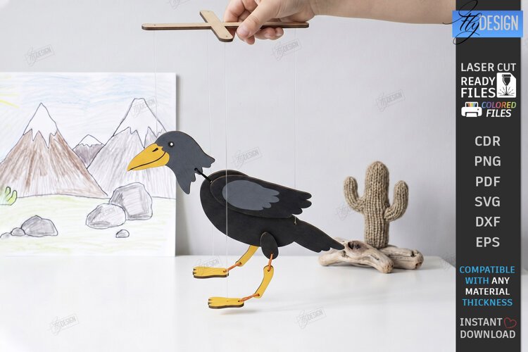 Wooden String Marionette Puppet Laser Cut | Kids Laser | CNC example image 1
