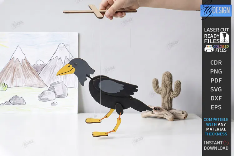 Wooden String Marionette Puppet Laser Cut | Kids Laser | CNC