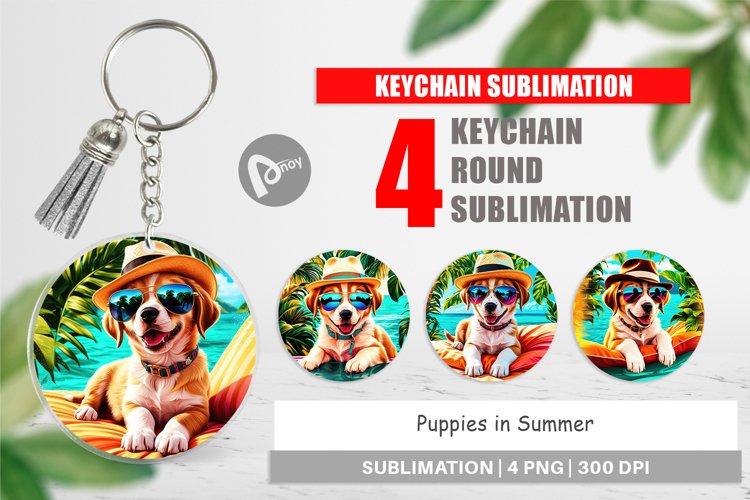 Keychain Puppies in Summer