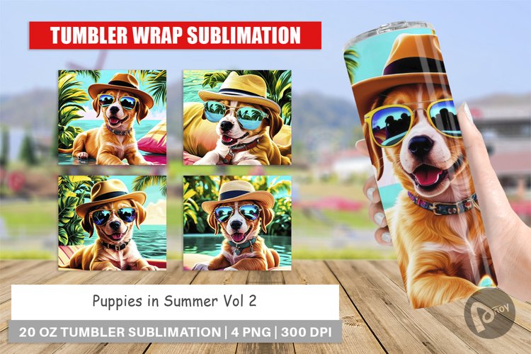 Tumbler Wrap Puppies in Summer