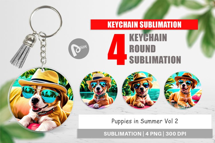 Keychain Puppies in Summer