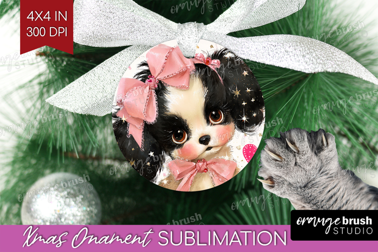 Puppy Valentine Ornament PNG Cute Valentines Day PNG