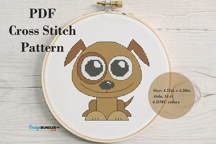 Puppy Cross Stitch Pattern - Digital Download PDF | Animal Cross Stitch Patterns