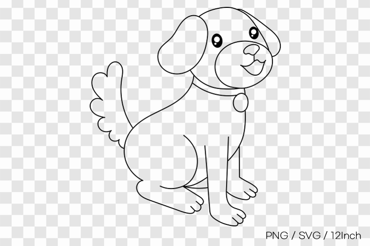 Happy playful domestic puppy dog pet hound PNG animal illust