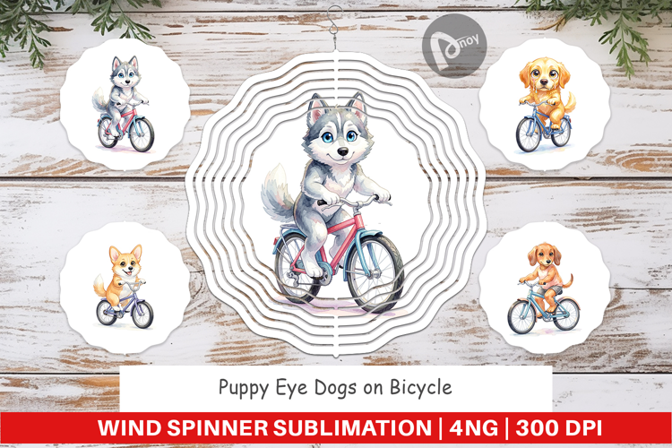 Puppy Dogs Bicycle Wind Spinner