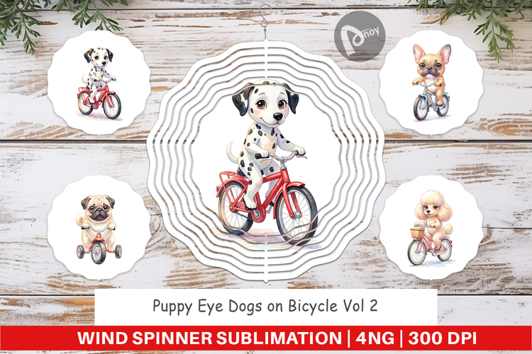 Puppy Dogs Bicycle Wind Spinner