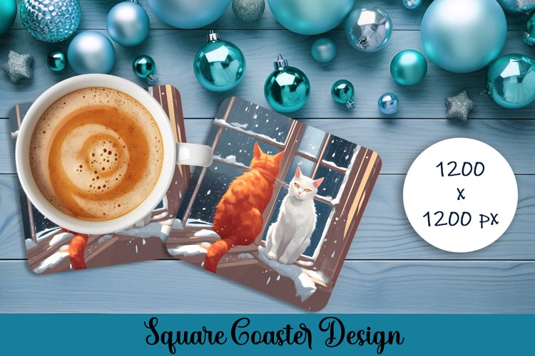 Cats Square Coaster | Stylish Design