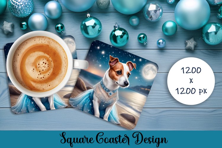 Fashion dog prinsess Square Coaster | Stylish Design