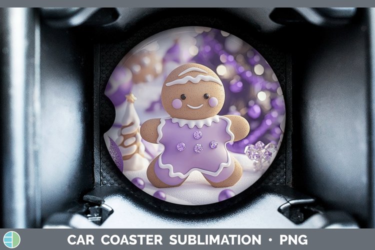 GorgeousPurple 3D Christmas Car Coaster design.