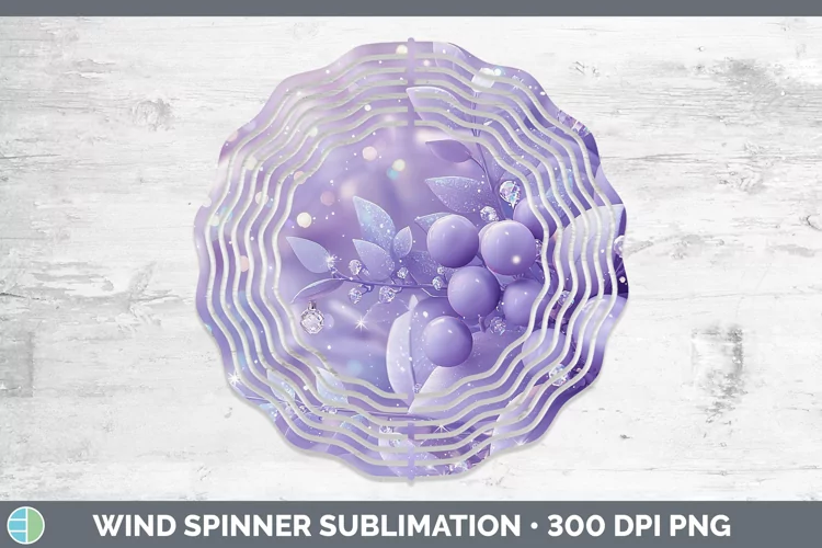 Purple 3D Christmas Mistletoe Wind Spinner Sublimation Spinn