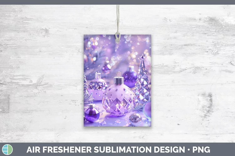 Purple 3D Christmas Ornaments Air Freshener Sublimation Car