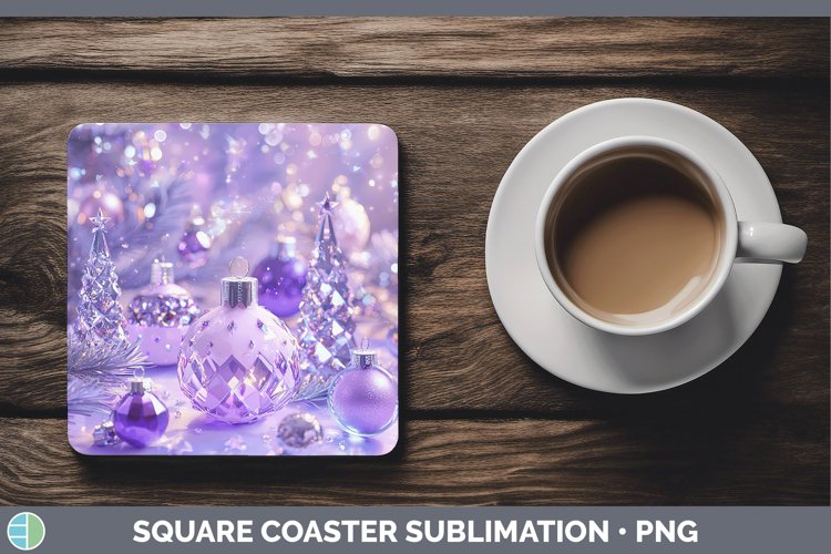 GorgeousPurple 3D Christmas Square Coaster design.
