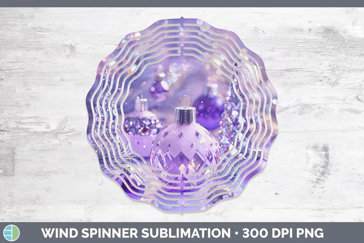 Purple 3D Christmas Ornaments Wind Spinner Sublimation Spinn