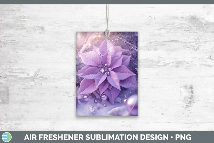 Purple 3D Christmas Poinsettia Air Freshener Sublimation Car