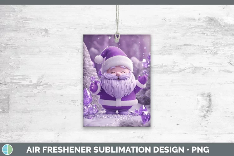 Purple 3D Christmas Santa Air Freshener Sublimation Car Fres
