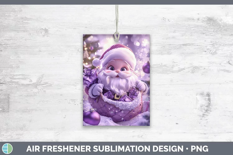 Purple 3D Christmas Santa Gifts Air Freshener Sublimation Ca