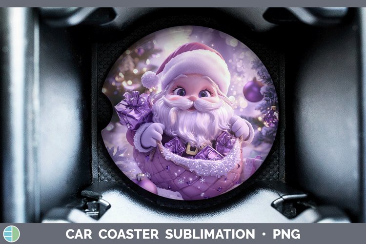 GorgeousPurple 3D Christmas Car Coaster design.