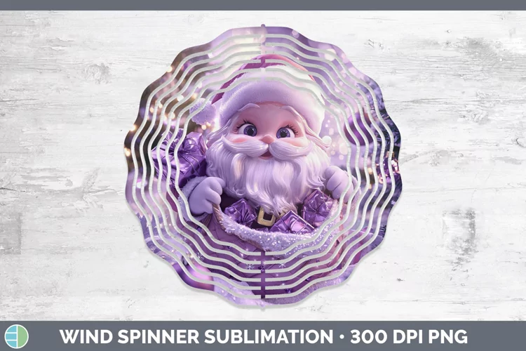 Purple 3D Christmas Santa Gifts Wind Spinner Sublimation Spi