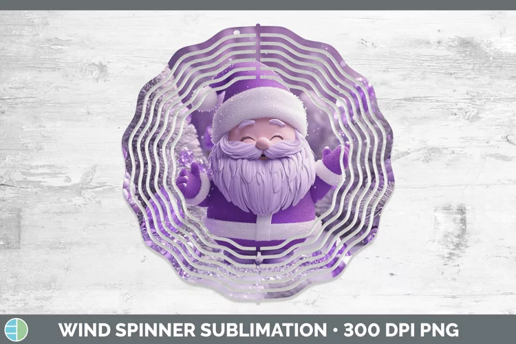 Purple 3D Christmas Santa Wind Spinner Sublimation Spinner D