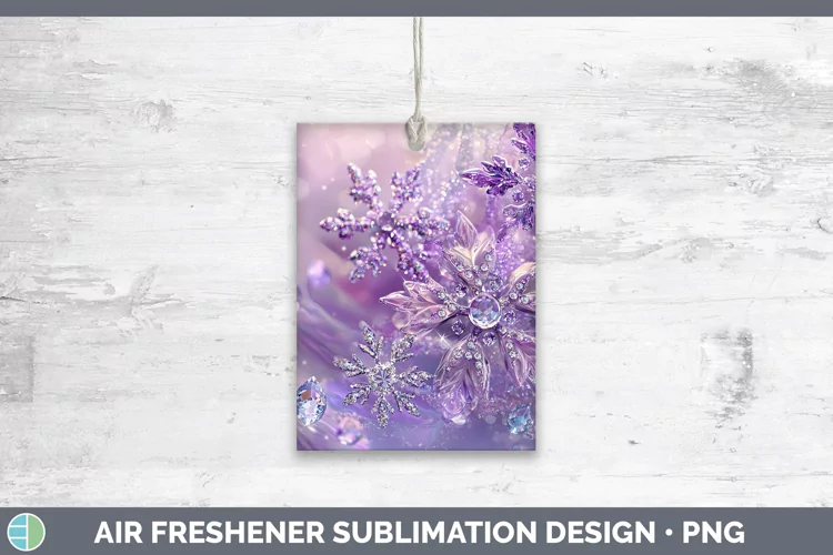 Purple 3D Christmas Snowflakes Air Freshener Sublimation Car