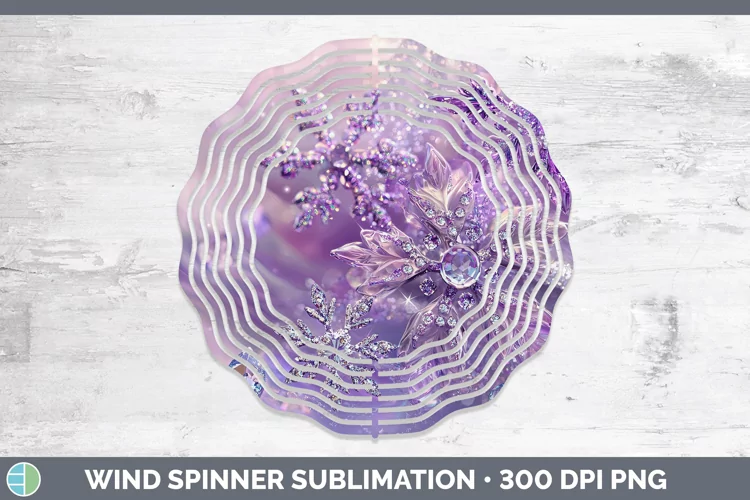 Purple 3D Christmas Snowflakes Wind Spinner Sublimation Spin