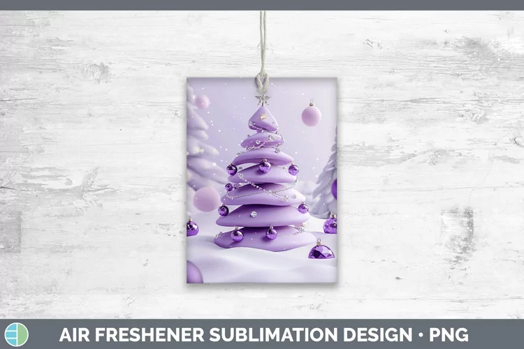 Purple 3D Christmas Tree Air Freshener Sublimation Car Fresh