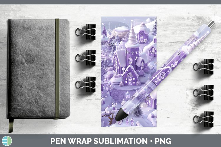 GorgeousPurple 3D Christmas Pen Wrap design.