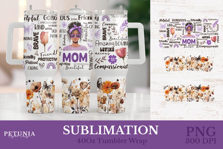 Purple Mom Sublimation Tumbler | 40oz Tumbler