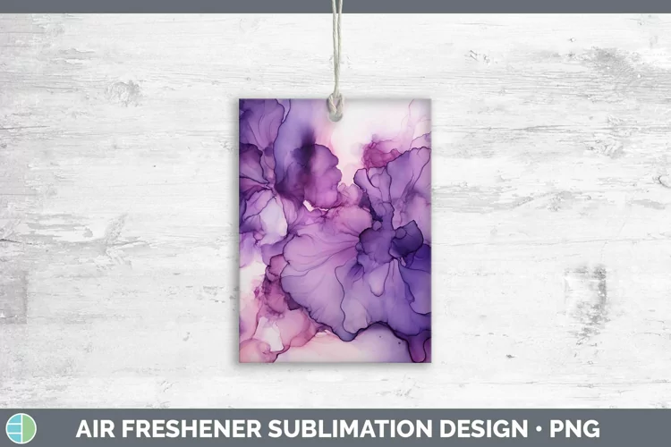 Purple Alcohol Ink Air Freshener Sublimation Car Freshener D