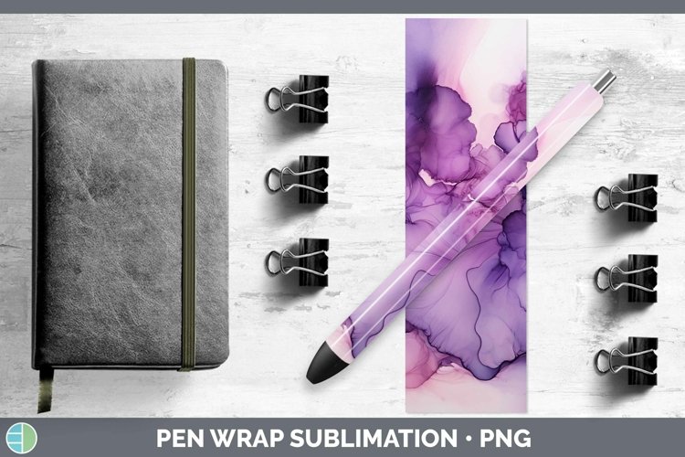 Purple Alcohol Ink Pen Wrap Sublimation Epoxy Pen Designs