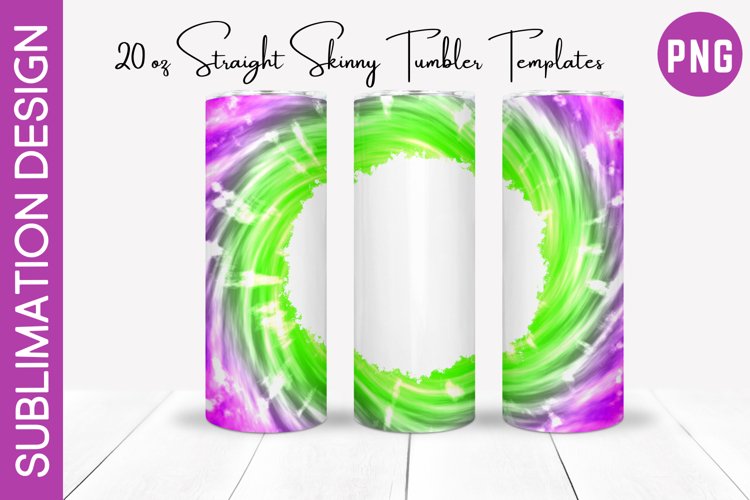 Purple and Green Tie Dye 20 oz Skinny Tumbler example image 1