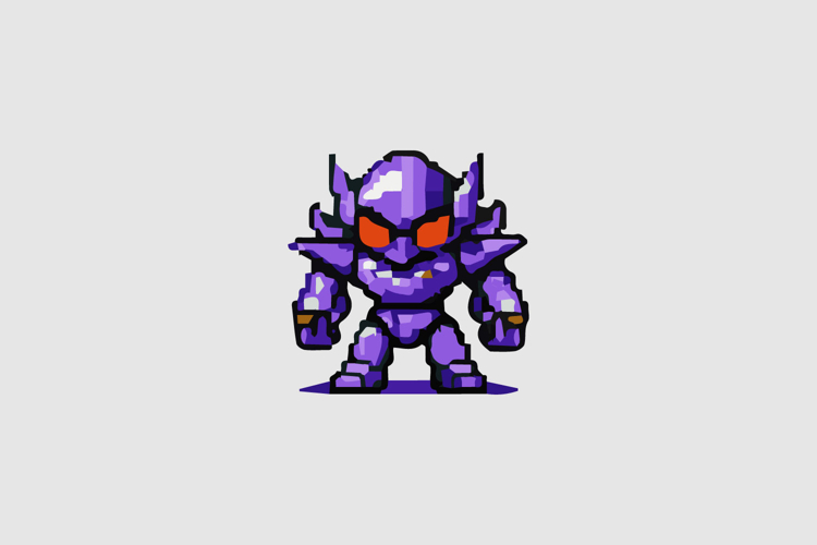 Purple Anime Mecha Design Vector