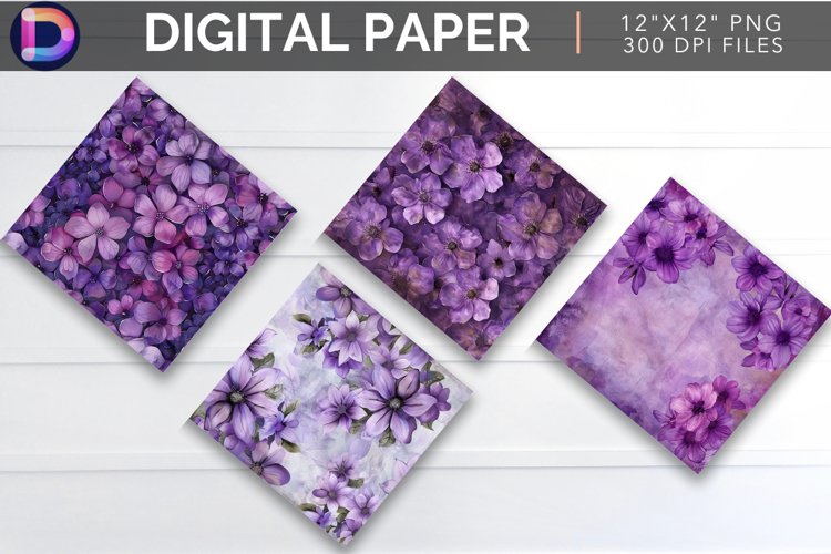 Purple Flower Clipart Image 8