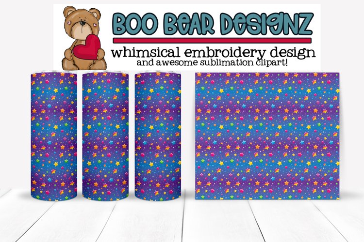 Rainbow Stars Sublimation Tumbler design example image 1