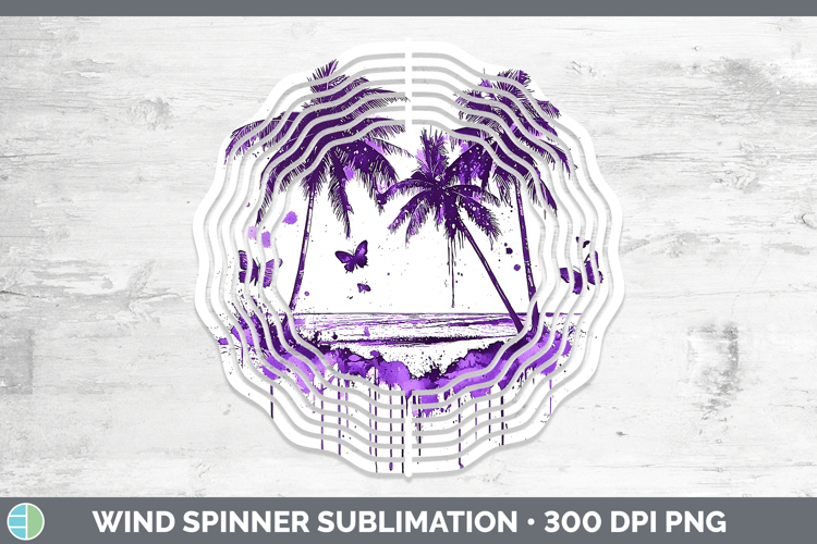 Purple Drips Beach Wind Spinner Sublimation Spinner Designs