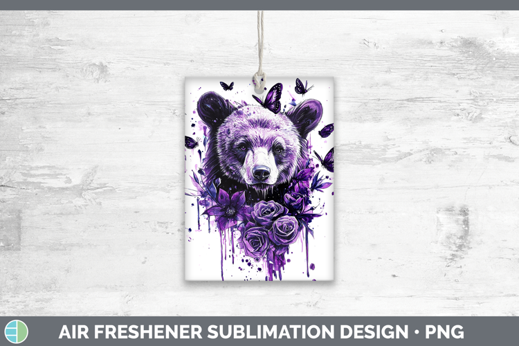 Purple Drips Bear Air Freshener Sublimation Car Freshener De