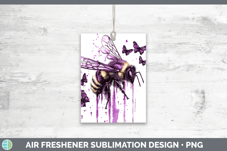 Purple Drips Bee Air Freshener Sublimation Car Freshener Des