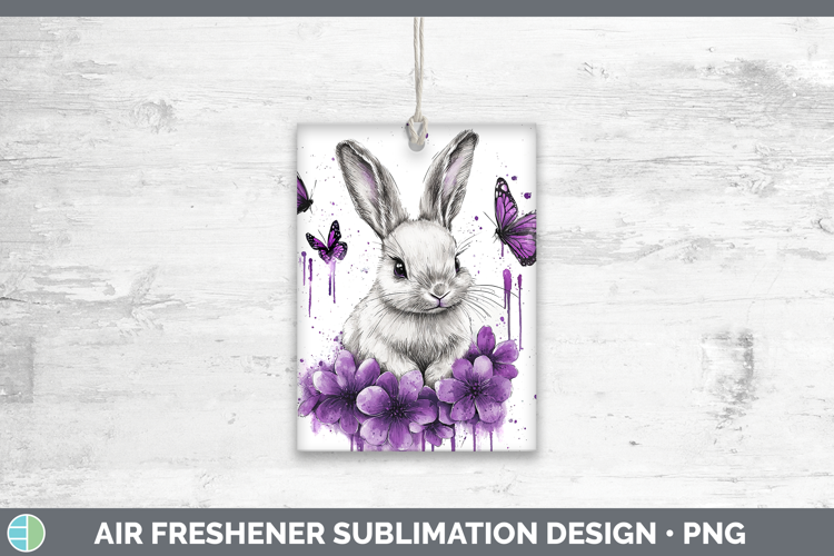 Purple Drips Bunny Air Freshener Sublimation Car Freshener D