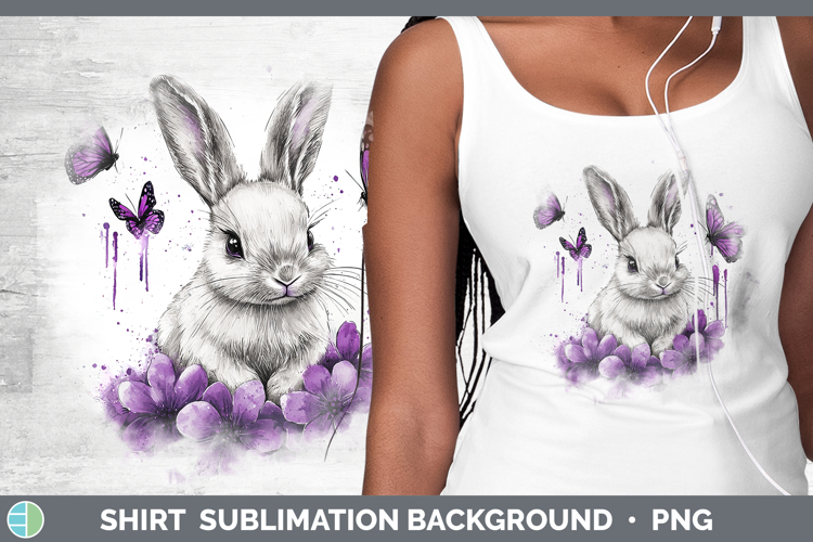 Purple Drips Bunny Shirt Sublimation Sublimation Background