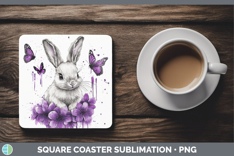GorgeousPurple Drips Square Coaster design.