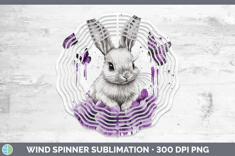 Purple Drips Bunny Wind Spinner Sublimation Spinner Designs