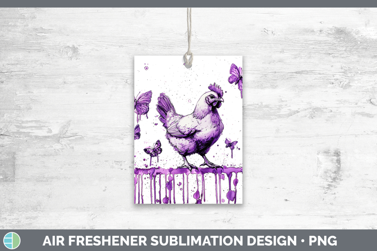 Purple Drips Chicken Air Freshener Sublimation Car Freshener