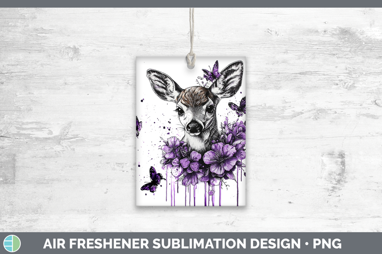 Purple Drips Deer Air Freshener Sublimation Car Freshener De
