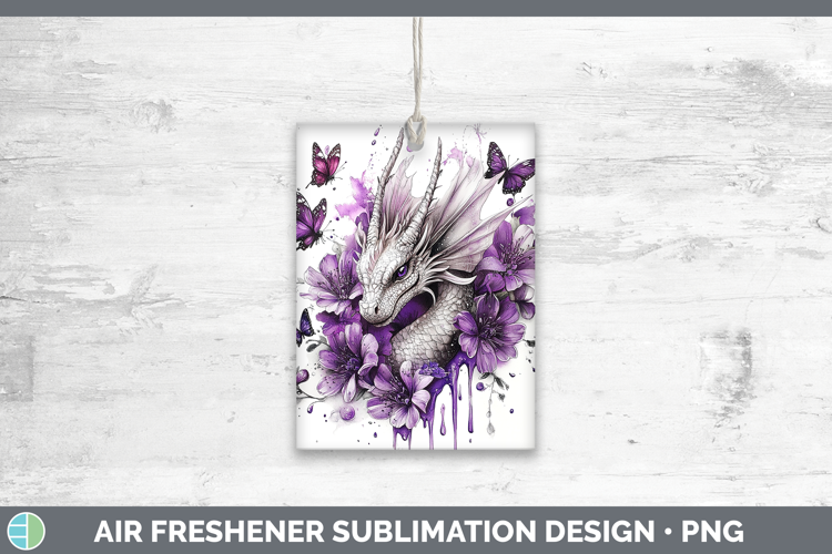Purple Drips Dragon Air Freshener Sublimation Car Freshener