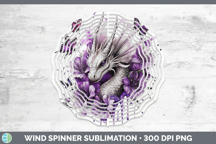 Purple Drips Dragon Wind Spinner Sublimation Spinner Designs